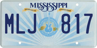 MS license plate MLJ817