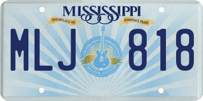 MS license plate MLJ818