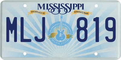 MS license plate MLJ819