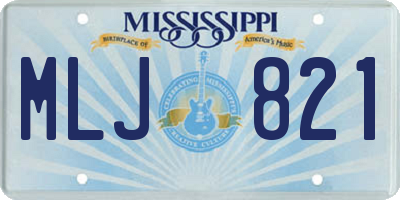 MS license plate MLJ821