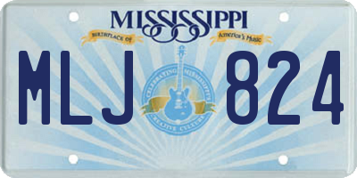 MS license plate MLJ824