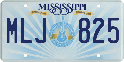 MS license plate MLJ825