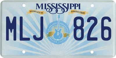 MS license plate MLJ826