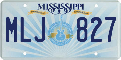 MS license plate MLJ827