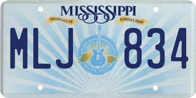 MS license plate MLJ834