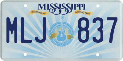 MS license plate MLJ837