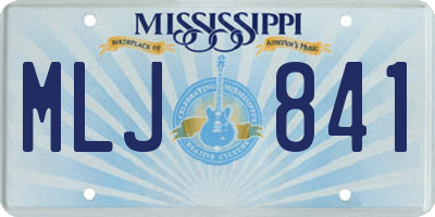MS license plate MLJ841