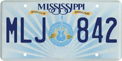 MS license plate MLJ842