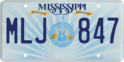 MS license plate MLJ847