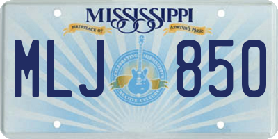 MS license plate MLJ850