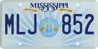 MS license plate MLJ852