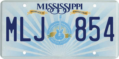 MS license plate MLJ854