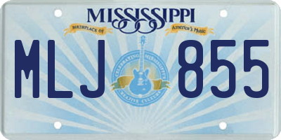 MS license plate MLJ855