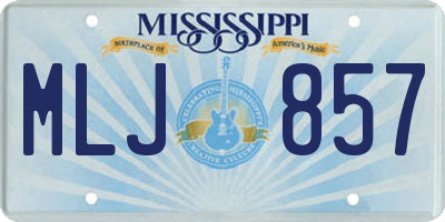 MS license plate MLJ857