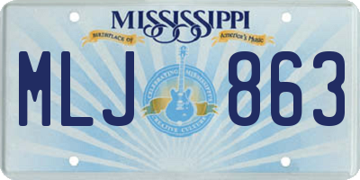 MS license plate MLJ863
