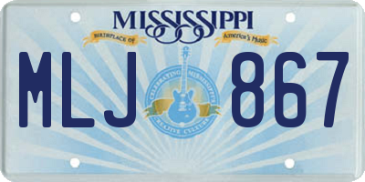 MS license plate MLJ867