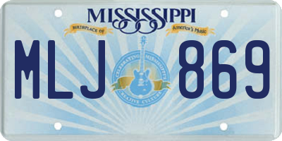 MS license plate MLJ869