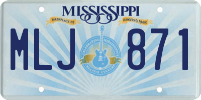 MS license plate MLJ871