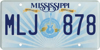 MS license plate MLJ878
