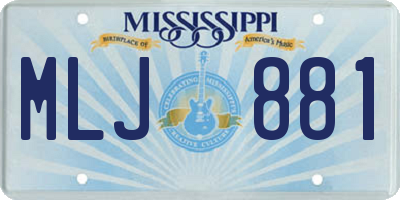 MS license plate MLJ881