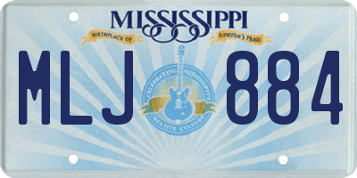 MS license plate MLJ884