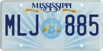 MS license plate MLJ885