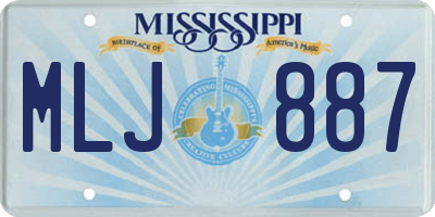 MS license plate MLJ887