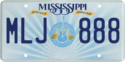 MS license plate MLJ888