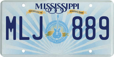MS license plate MLJ889