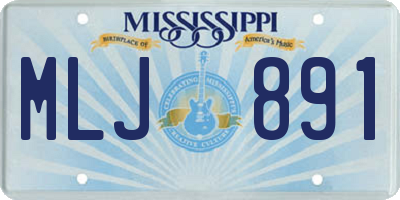 MS license plate MLJ891