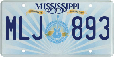 MS license plate MLJ893