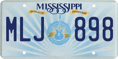 MS license plate MLJ898