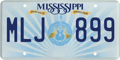 MS license plate MLJ899