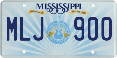 MS license plate MLJ900