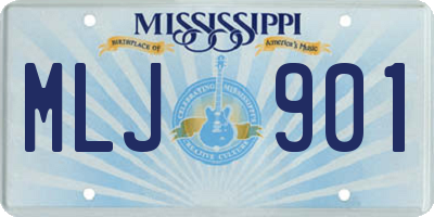 MS license plate MLJ901