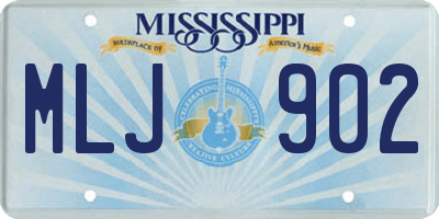 MS license plate MLJ902