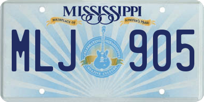 MS license plate MLJ905