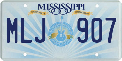 MS license plate MLJ907