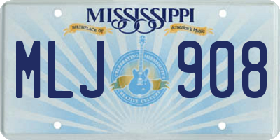 MS license plate MLJ908