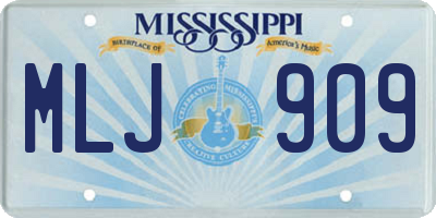 MS license plate MLJ909