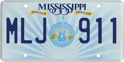 MS license plate MLJ911