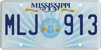 MS license plate MLJ913