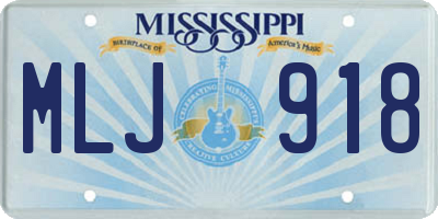 MS license plate MLJ918