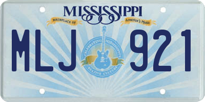 MS license plate MLJ921
