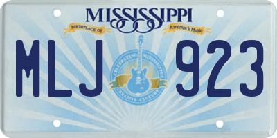 MS license plate MLJ923