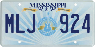 MS license plate MLJ924