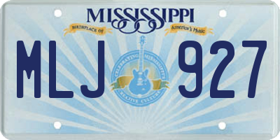 MS license plate MLJ927