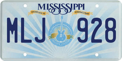 MS license plate MLJ928