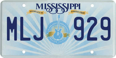 MS license plate MLJ929