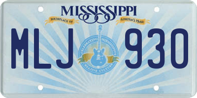 MS license plate MLJ930